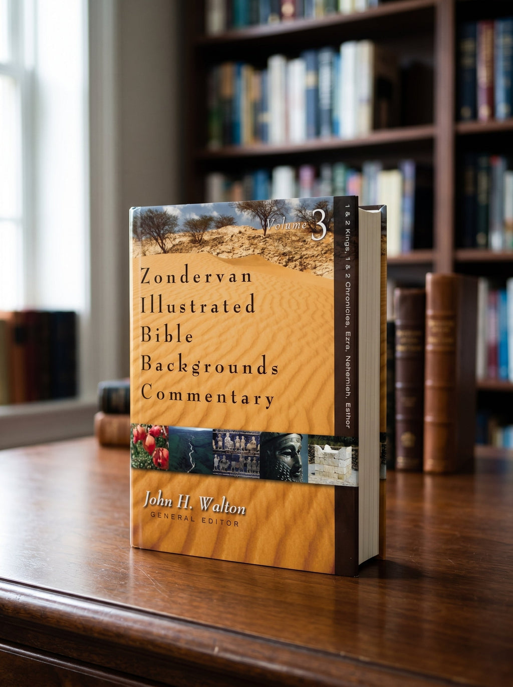 Studio photo of Zondervan Illustrated Bible Backgrounds Commentary: 1 and 2 Kings, 1 and 2 Chronicles, Ezra, Nehemiah, Esther in lifestyle