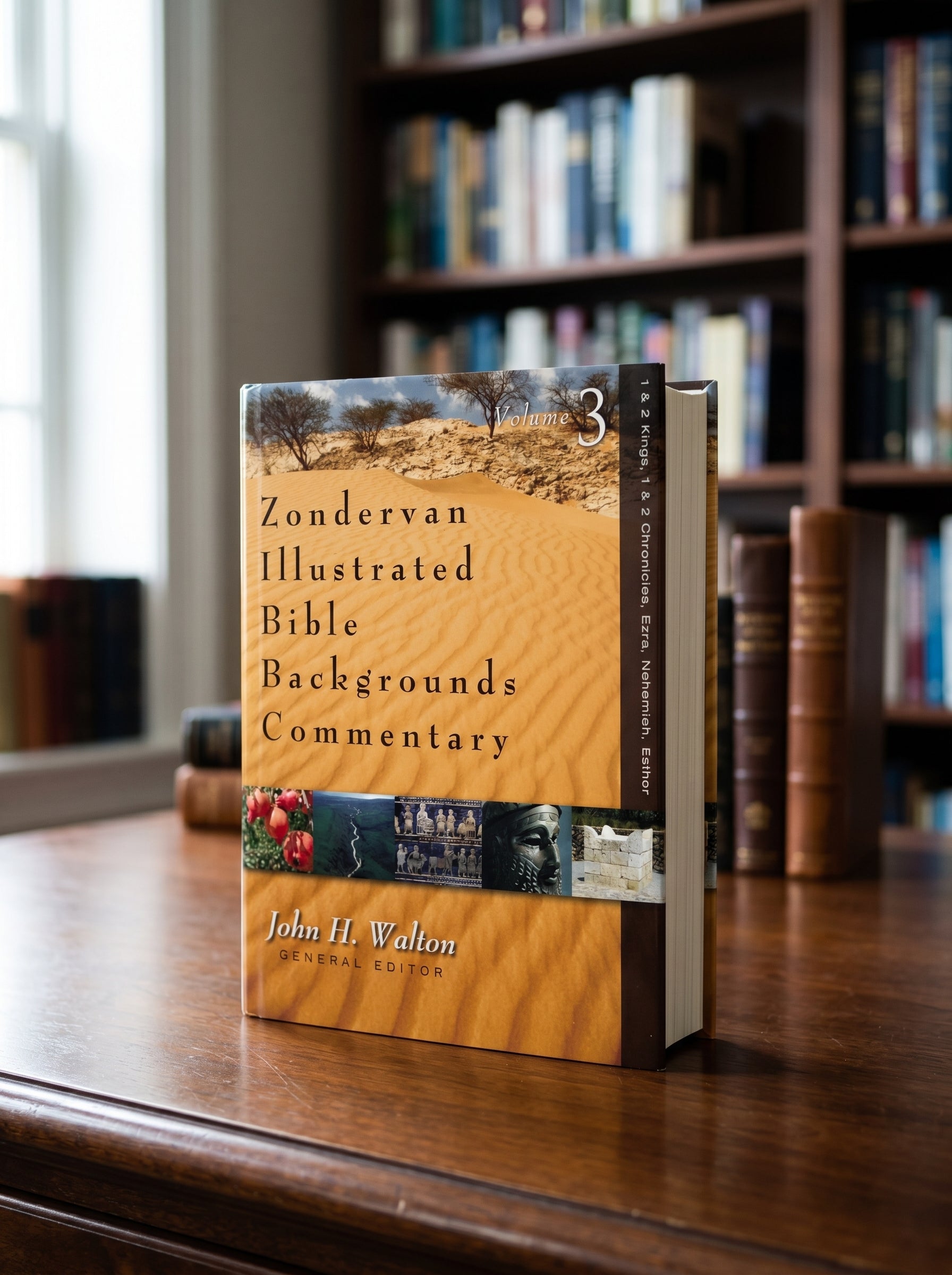 Studio photo of Zondervan Illustrated Bible Backgrounds Commentary: 1 and 2 Kings, 1 and 2 Chronicles, Ezra, Nehemiah, Esther in lifestyle