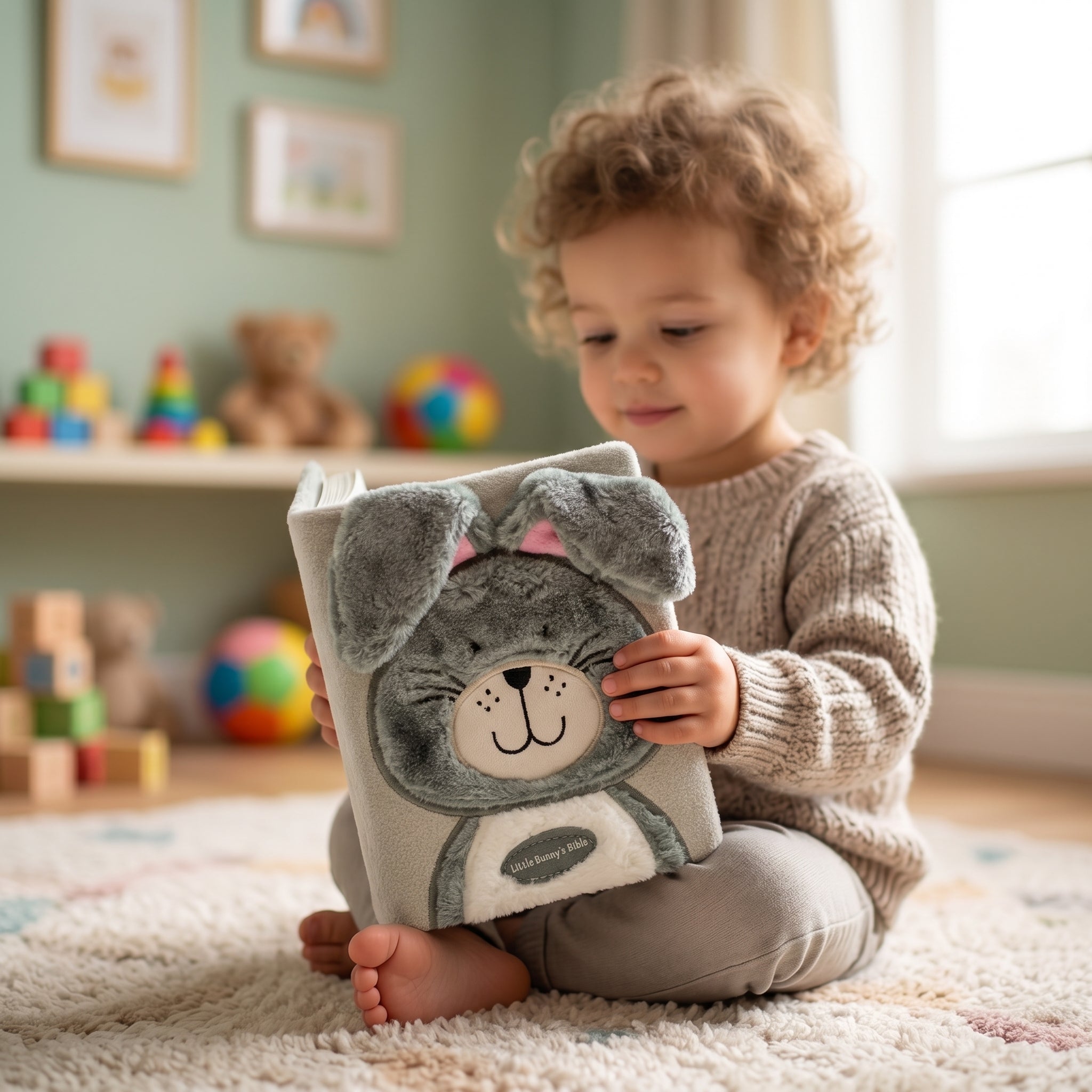 Studio photo of Little Bunny's Bible in lifestyle