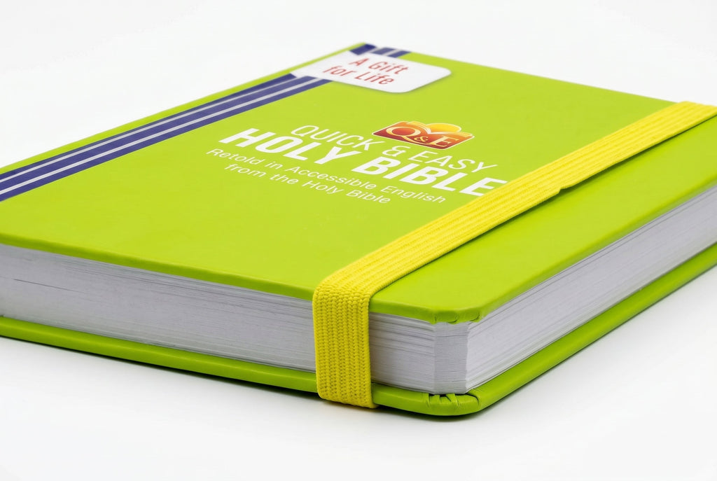 Studio photo of Quick & Easy Holy Bible- Retold in Accessible English Green from the Holy Bible in detail
