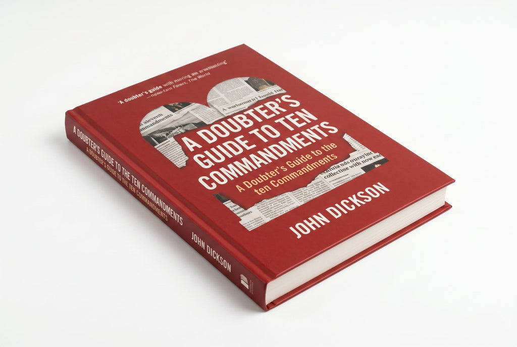 Studio photo of Doubters Guide to the Ten Commandments in hero