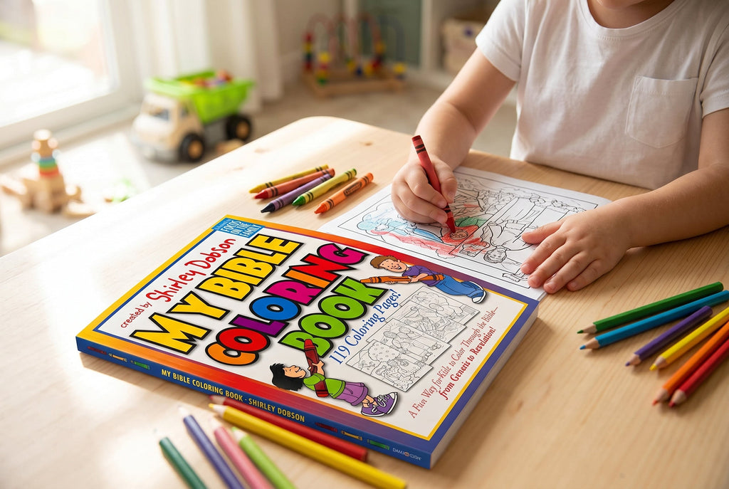 Studio photo of My Bible Coloring Book in lifestyle