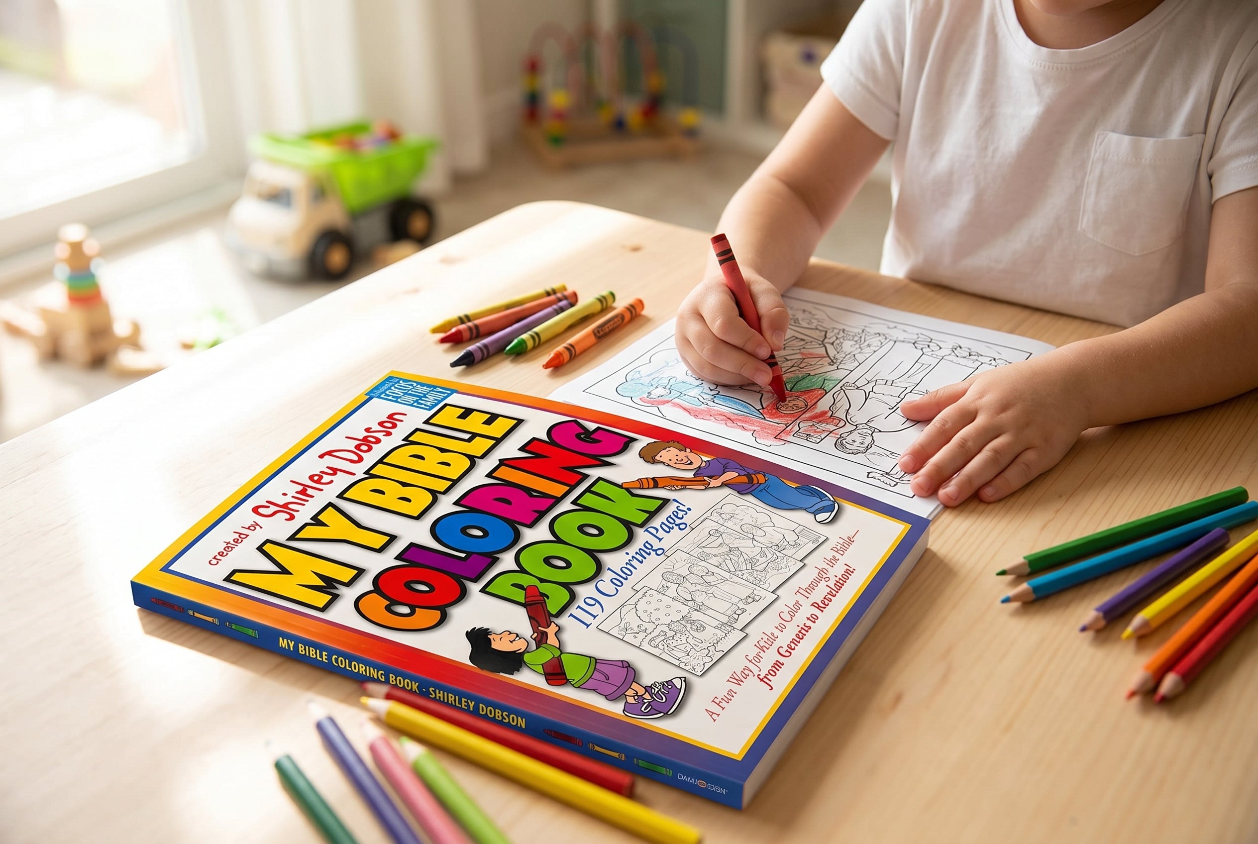 Studio photo of My Bible Coloring Book in lifestyle