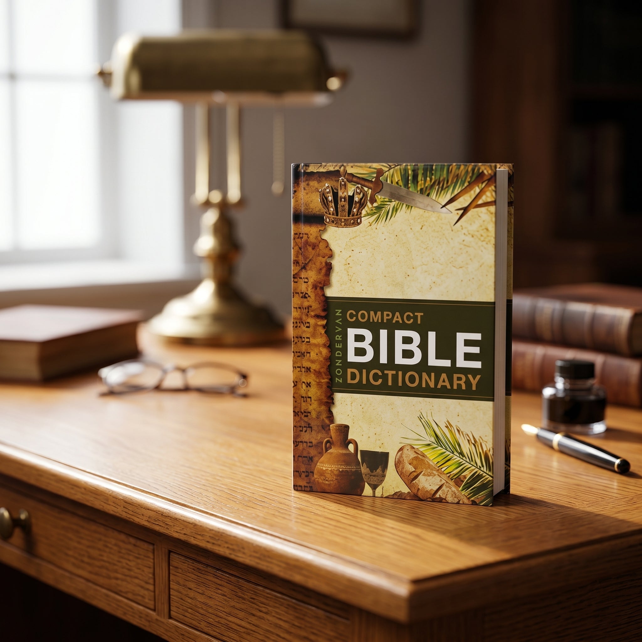 Studio photo of Zondervan's Compact Bible Dictionary in lifestyle