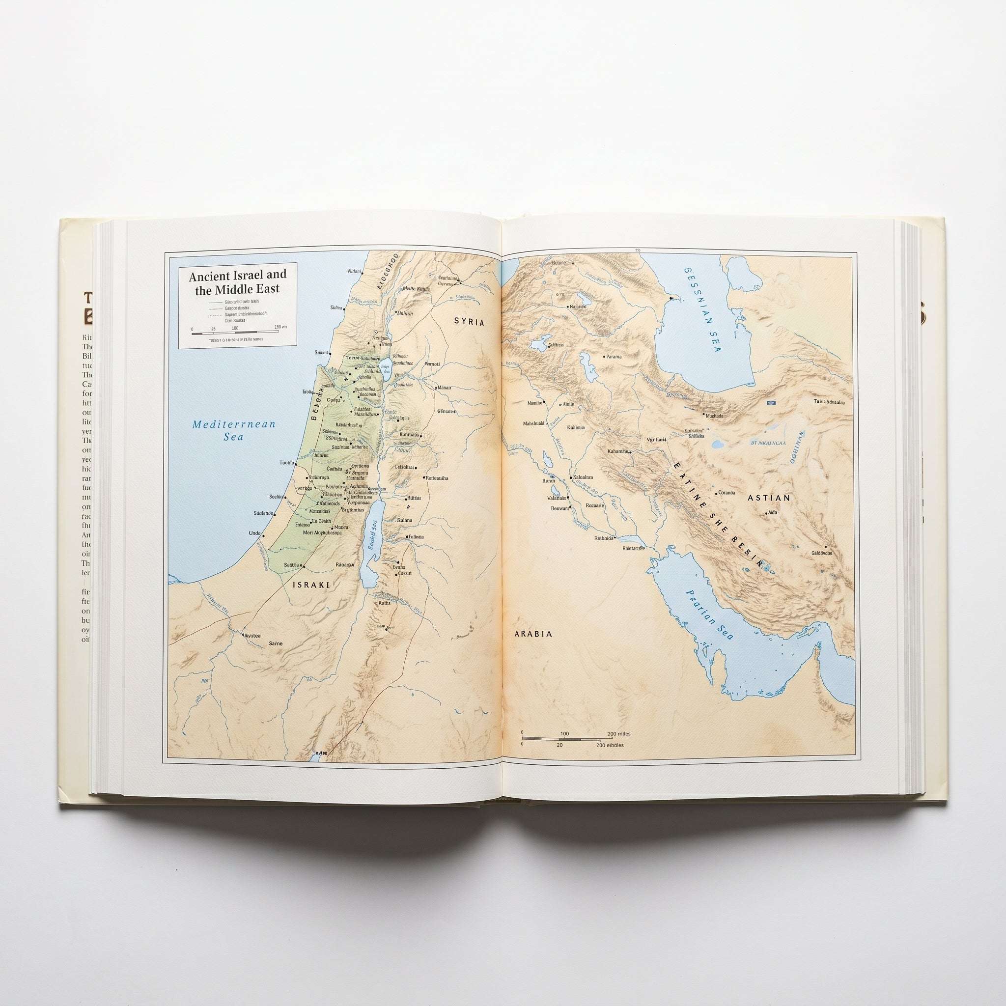 Studio photo of The International Bible Atlas in detail