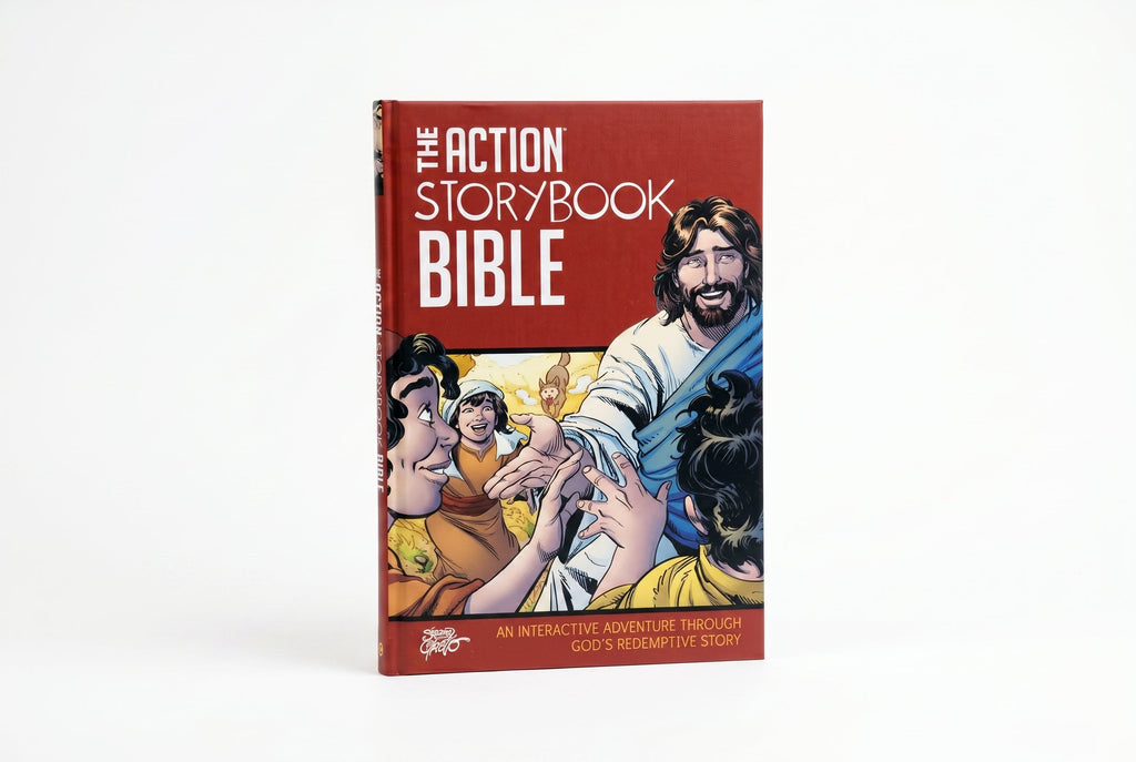 Studio photo of The Action Storybook Bible: An Interactive Adventure through God’s Redemptive Story in hero