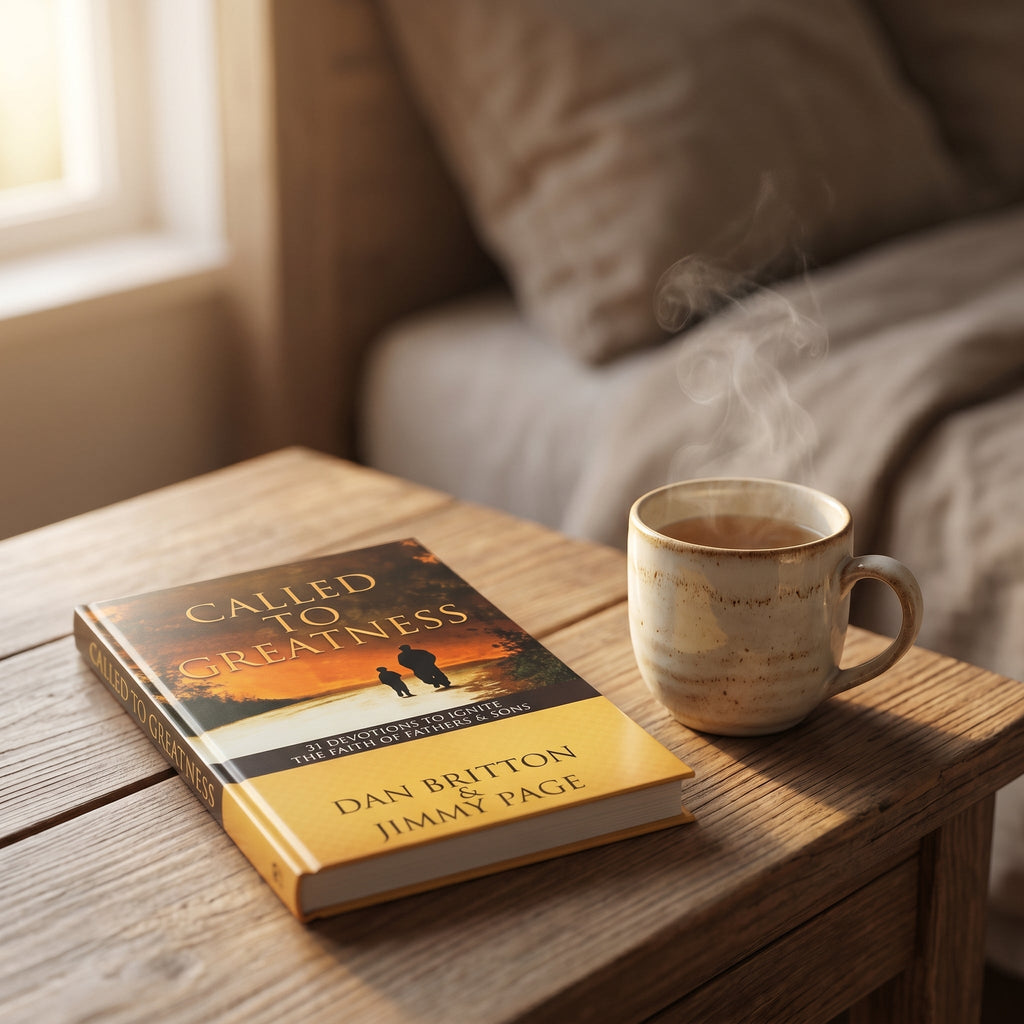 Studio photo of Called to Greatness: 31 Devotions to Ignite the Faith of Fathers and Sons in lifestyle
