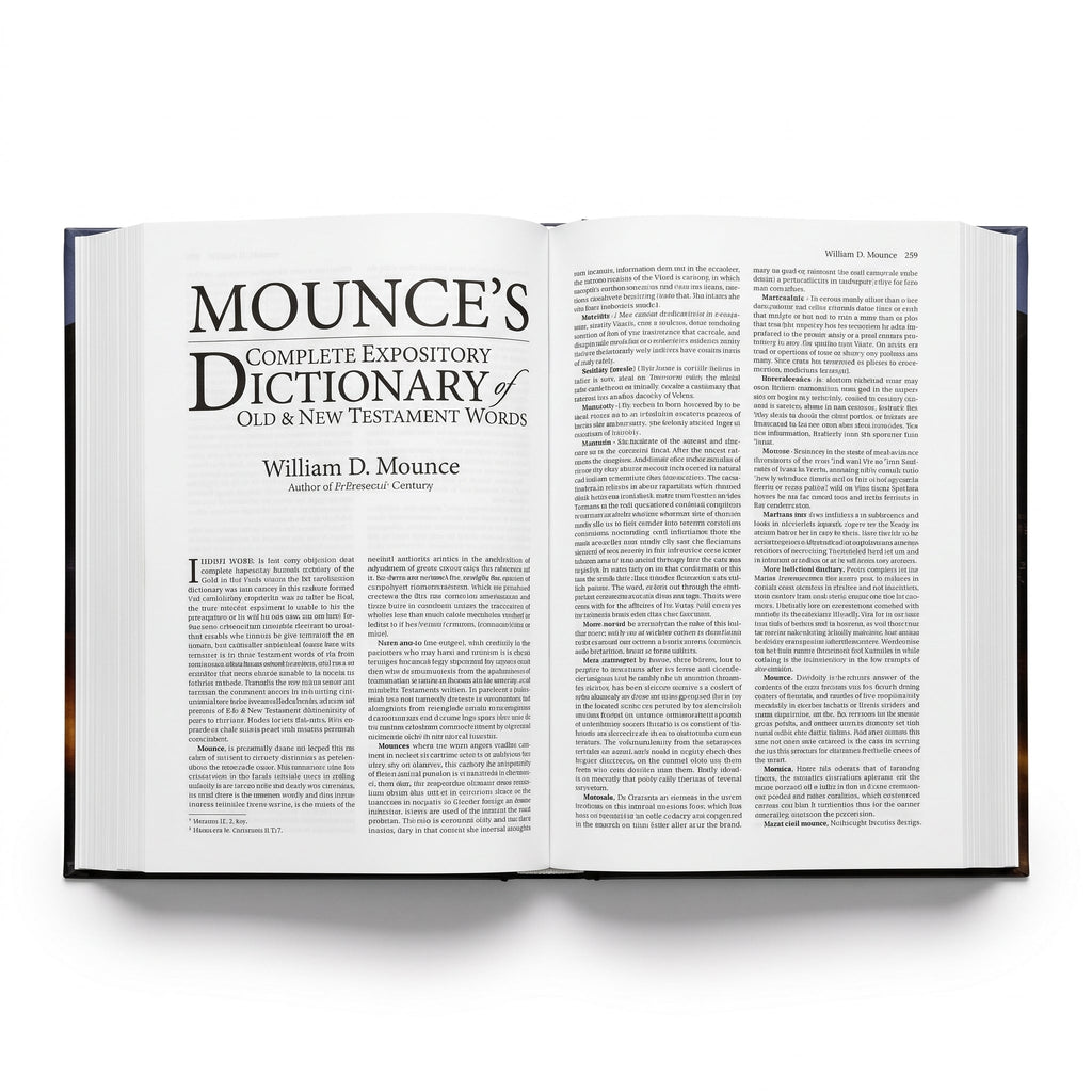 Studio photo of Mounce's Complete Expository Dictionary of Old and New Testament Words in detail