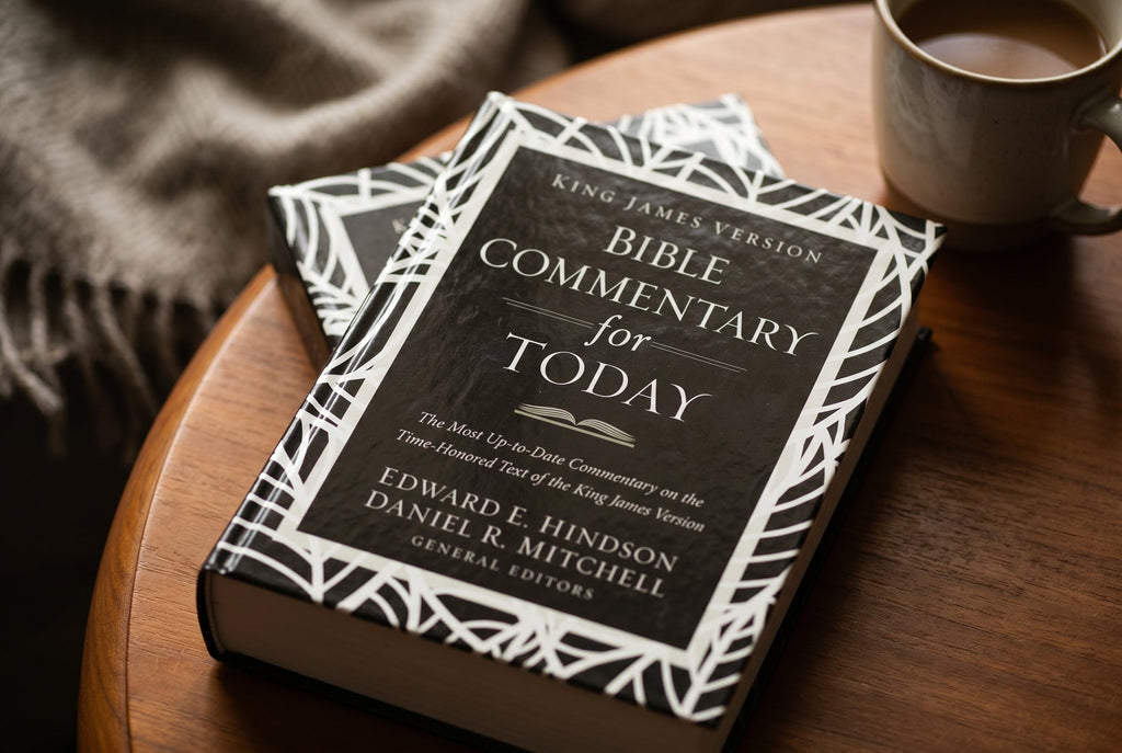 Studio photo of KJV Bible Commentary for Today in detail
