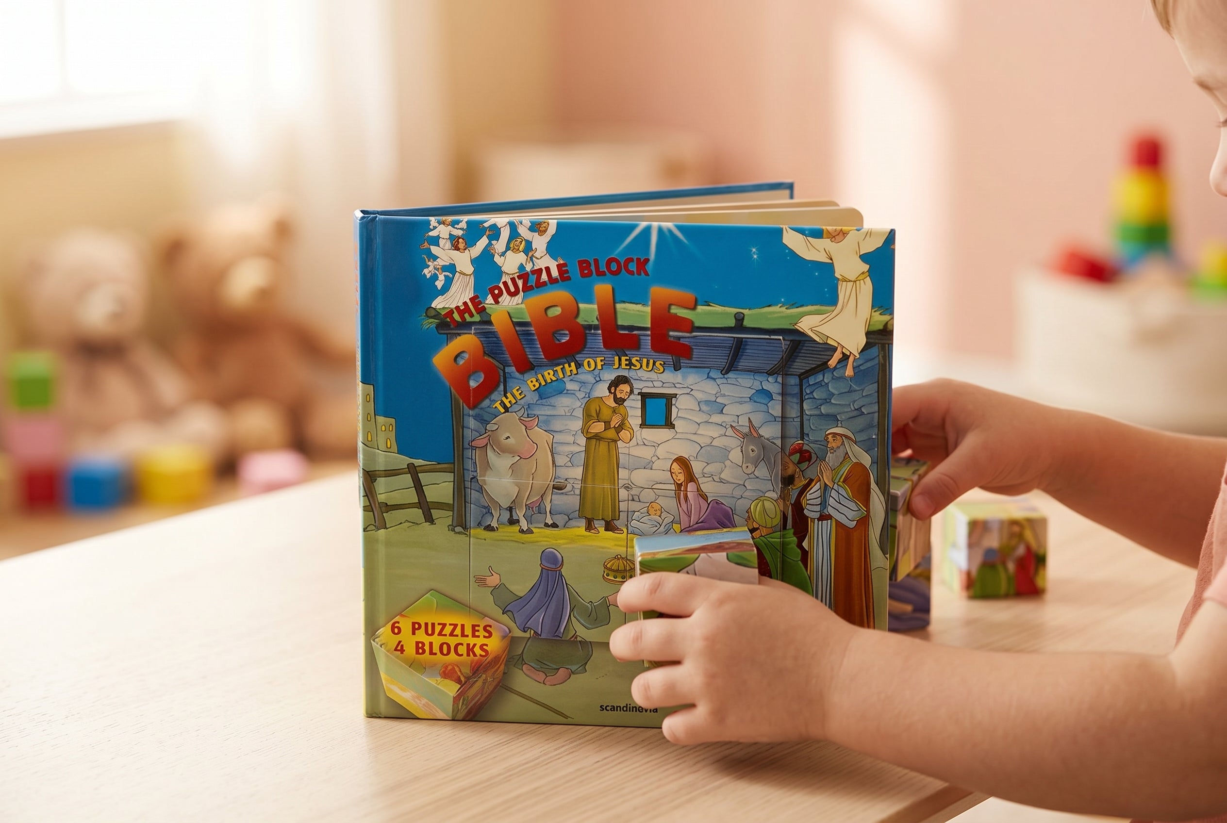 Studio photo of The Birth of Jesus: The Puzzle Block Bible in lifestyle
