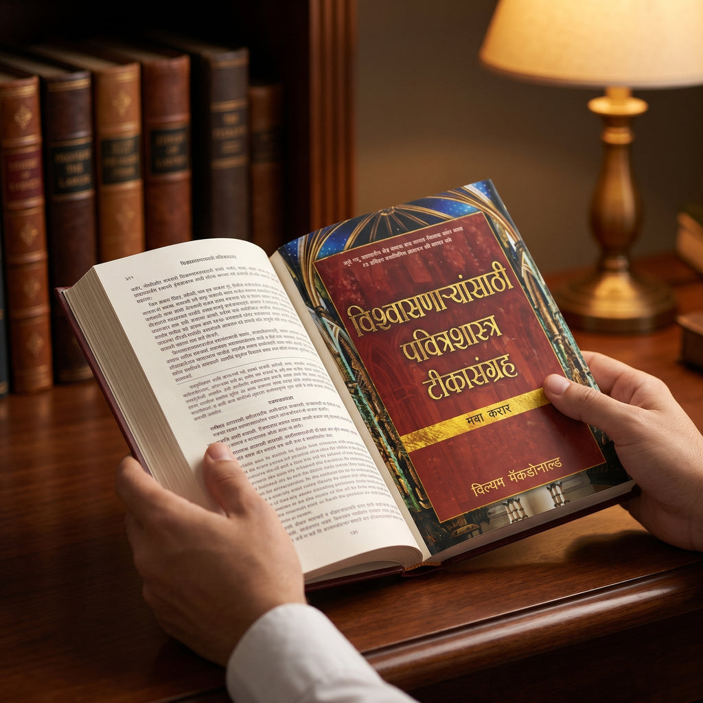 Studio photo of Believer's Bible Commentary New Testament (Marathi) in lifestyle