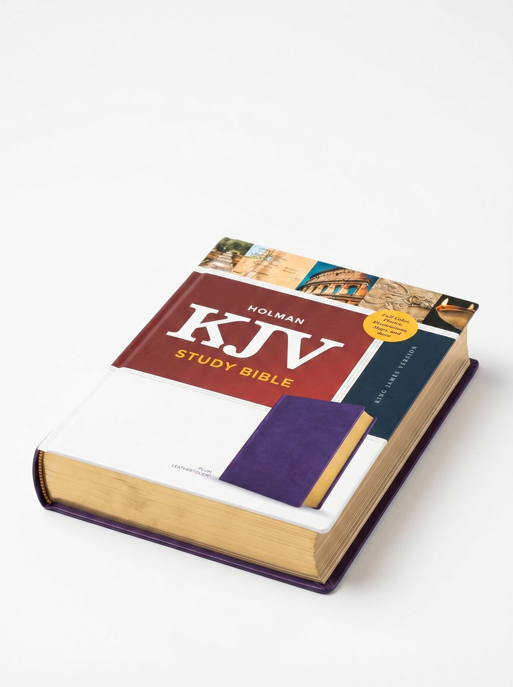 Studio photo of Holman KJV Study Bible, Plum LeatherTouch in hero