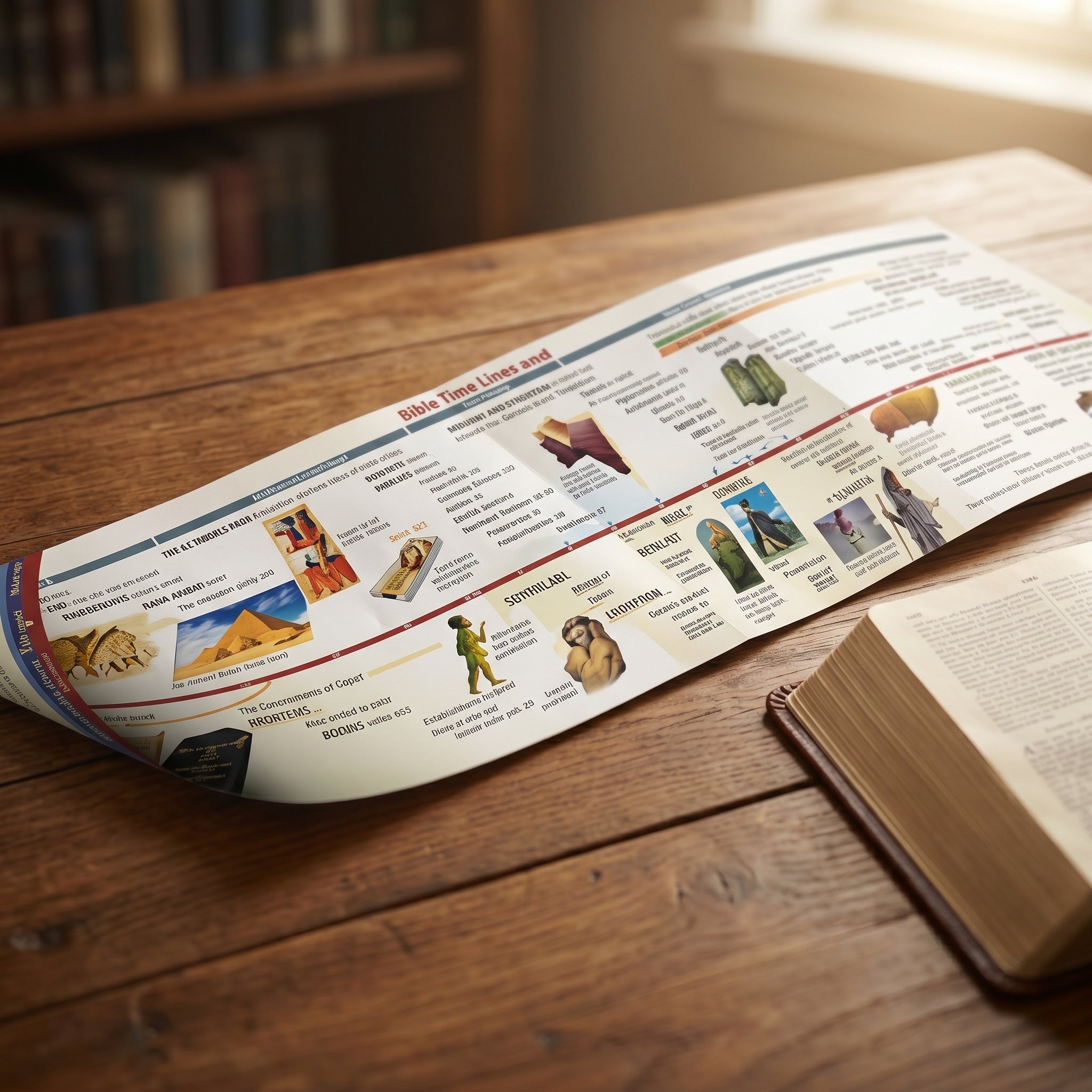 Studio photo of Bible Time Lines and Overview Bible Insert in detail