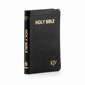 KJV Holy Bible Compact - Black Pebbled F + NIV Compact Blue | Christian Bible Servi Combo