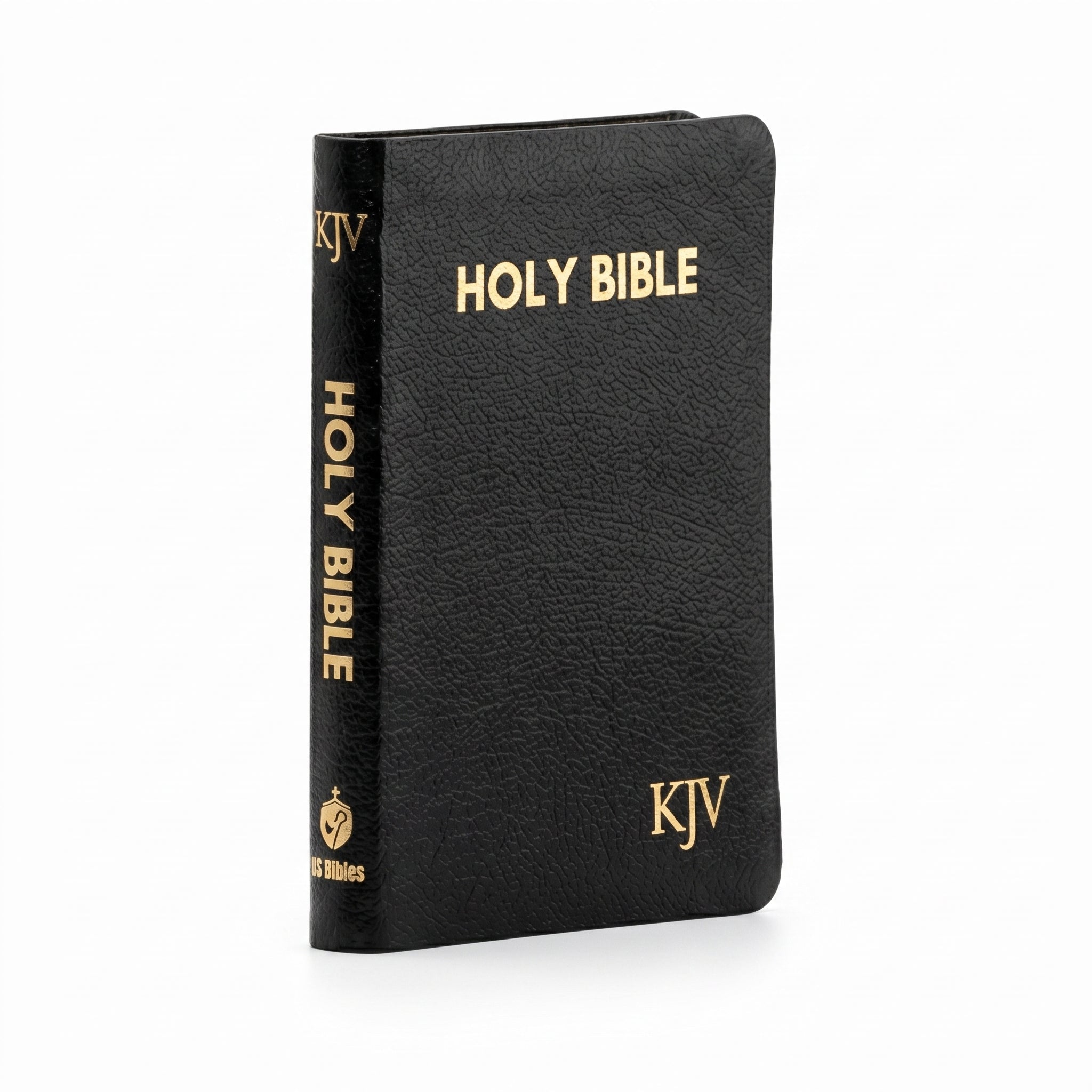 KJV Holy Bible Compact - Black Pebbled F + NIV Compact Blue | Christian Bible Servi Combo