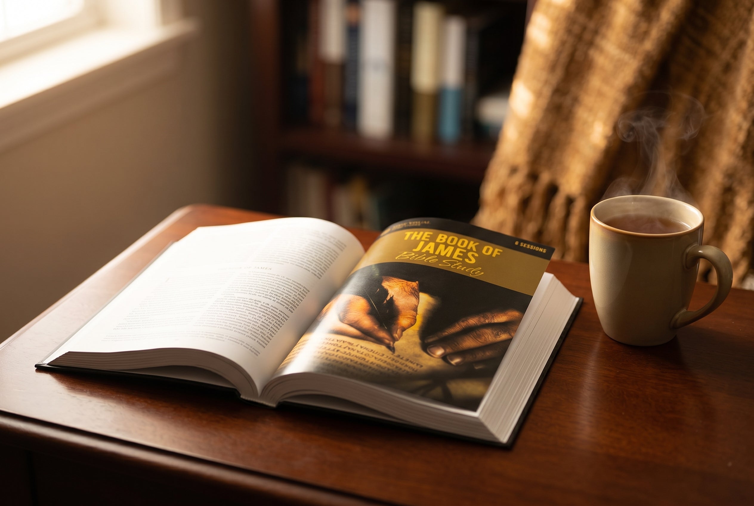 Studio photo of The Book of James in lifestyle