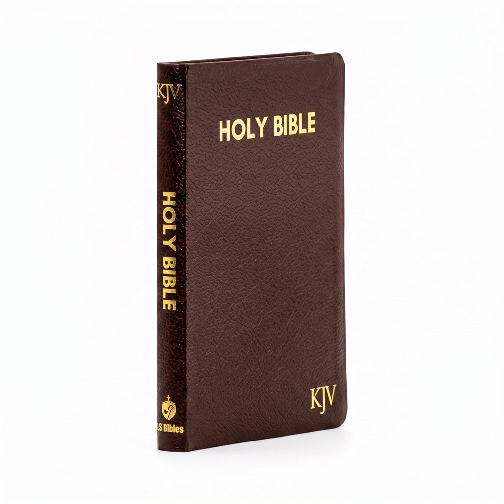 Studio photo of KJV Holy Bible Compact - Burgundy Pebbled Leatherette in hero