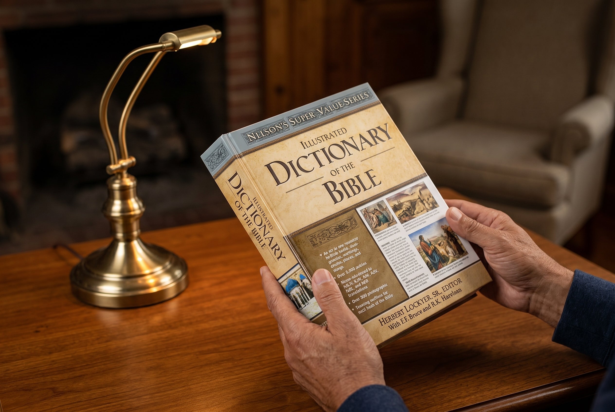 Studio photo of Illustrated Dictionary of the Bible in lifestyle