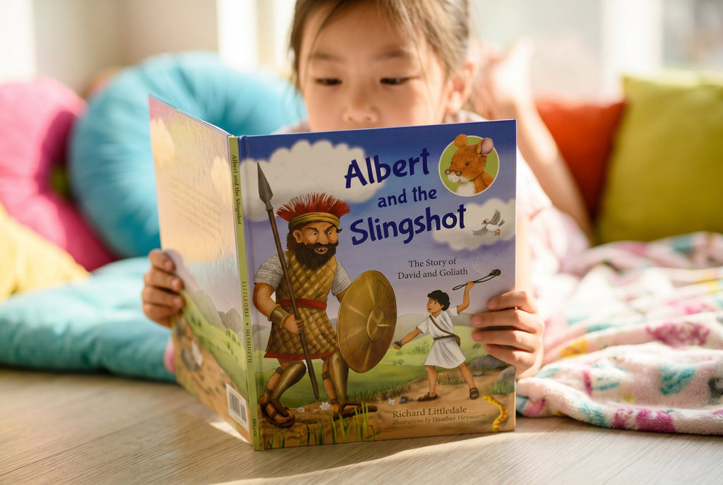 Studio photo of Albert and the Slingshot: The Story of David and Goliath in lifestyle