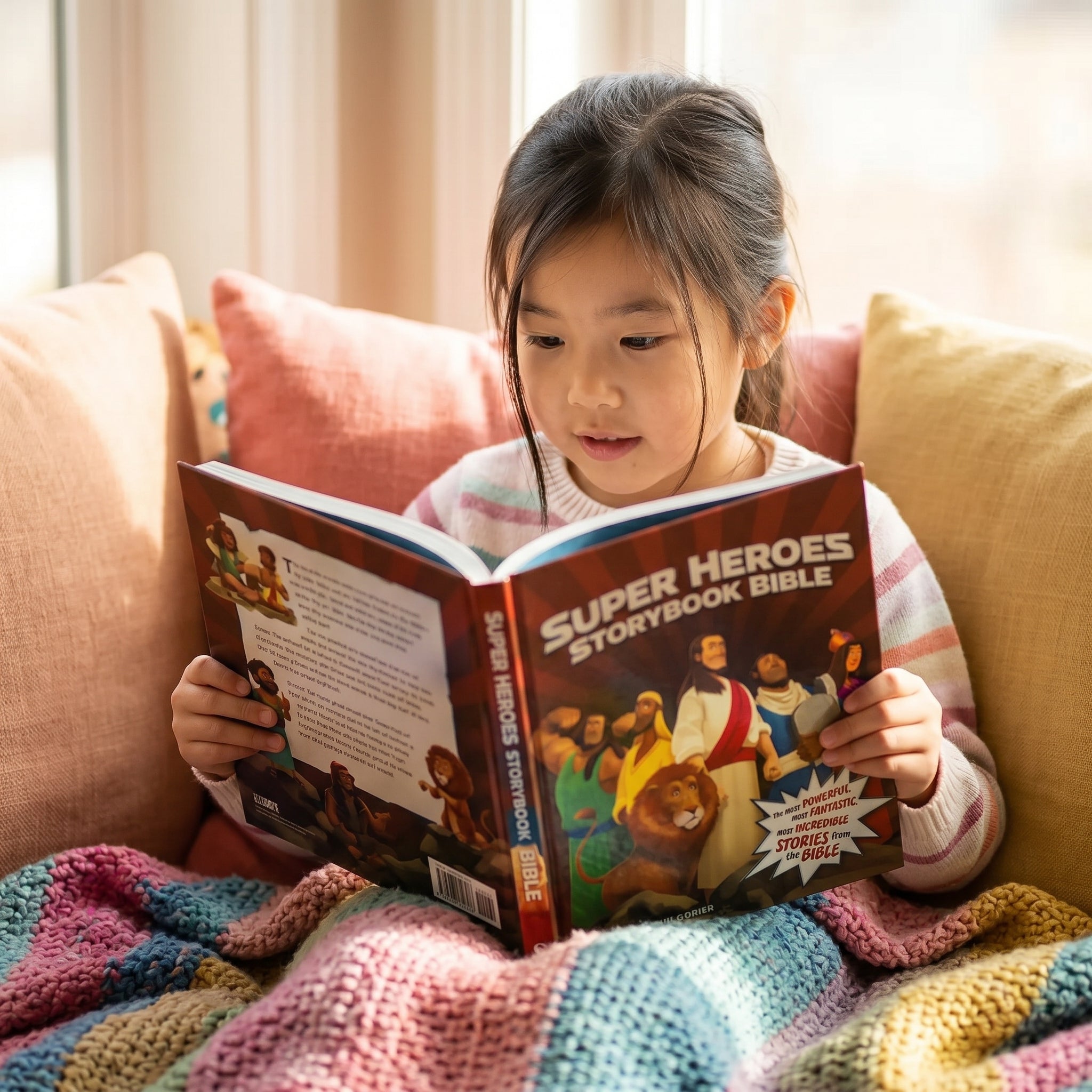 Studio photo of Super Heroes Storybook Bible in lifestyle