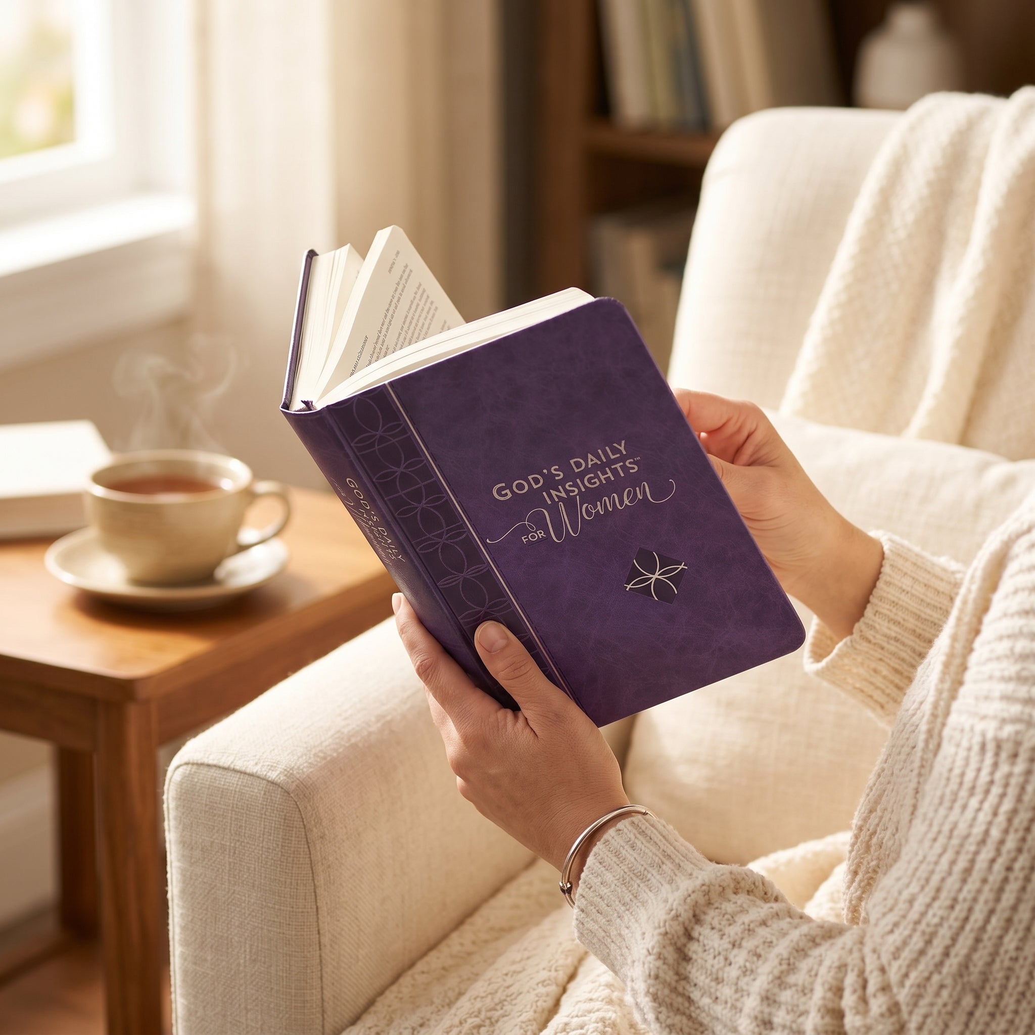 Studio photo of God's Daily Insights for Women (Milano Softone) in lifestyle