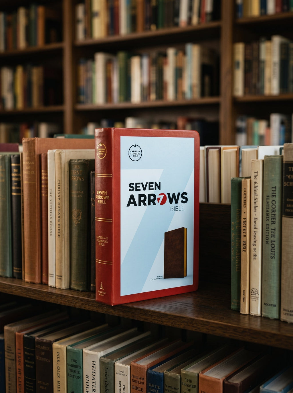 Studio photo of CSB Seven Arrows Bible - Brown Leathertouch in context