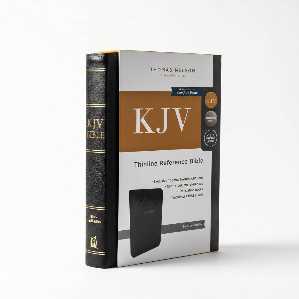 KJV Thinline Reference Bible, Black Leat + NIV Holy Bible Medium, Dark Brown, Zip | Combo