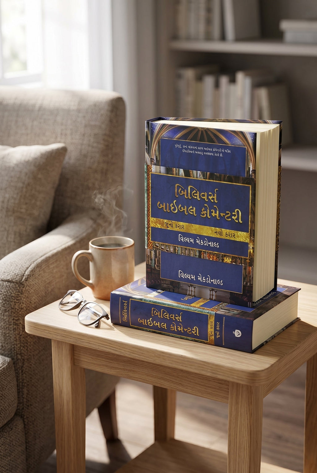 Studio photo of Believer's Bible Commentary (Gujarati) 2 Volume Set in lifestyle