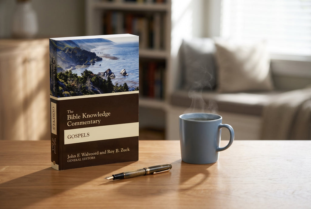 Studio photo of The Bible Knowledge Commentary Gospels in lifestyle