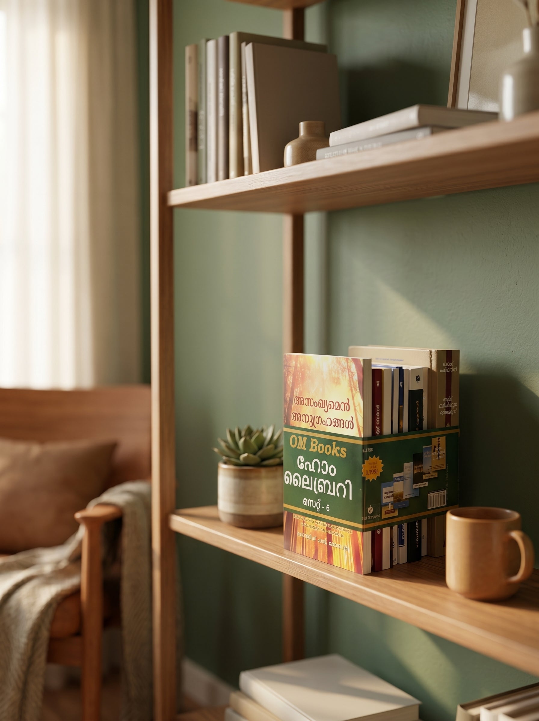 Studio photo of OM Books Home Library Set - 6 (Malayalam) in lifestyle