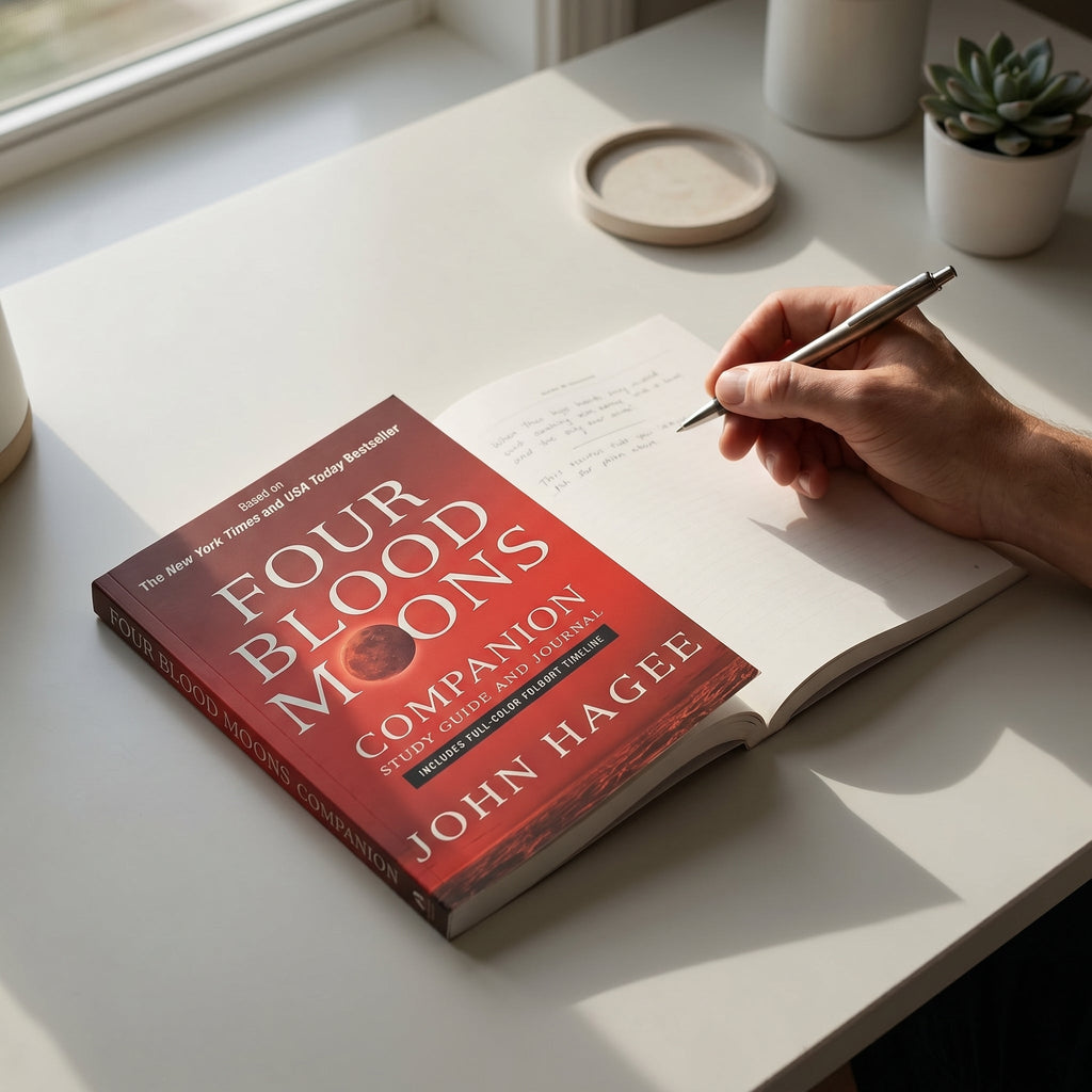 Studio photo of Four Blood Moons Companion Study Guide and Journal: Charting the Course of Change in lifestyle