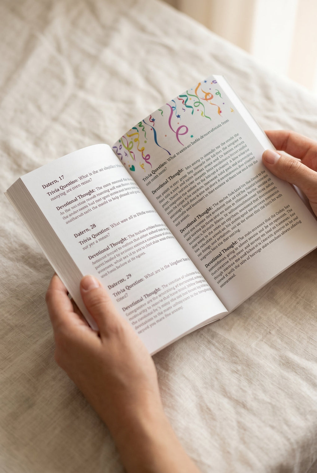 Studio photo of Bible Trivia Devotional in detail