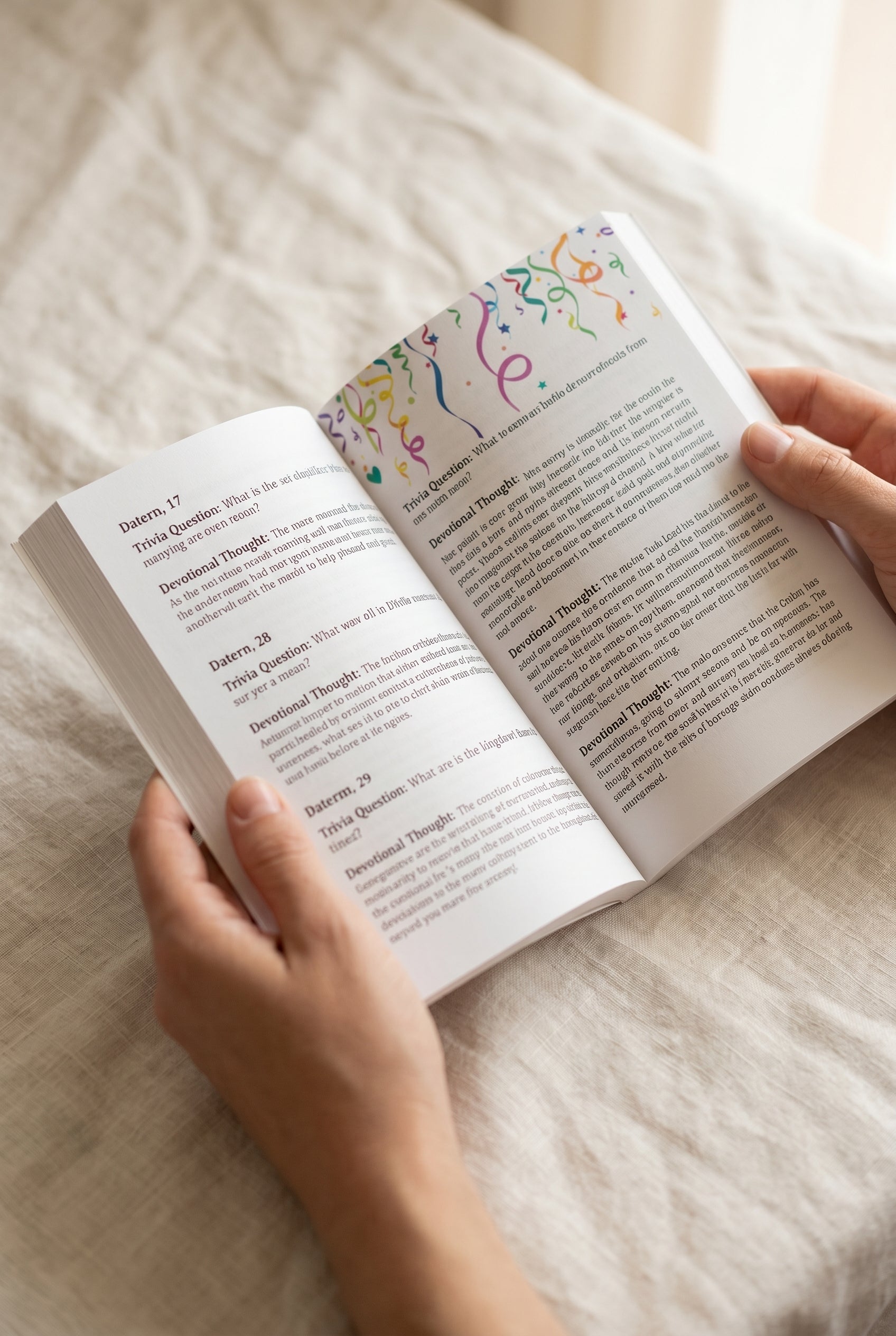 Studio photo of Bible Trivia Devotional in detail