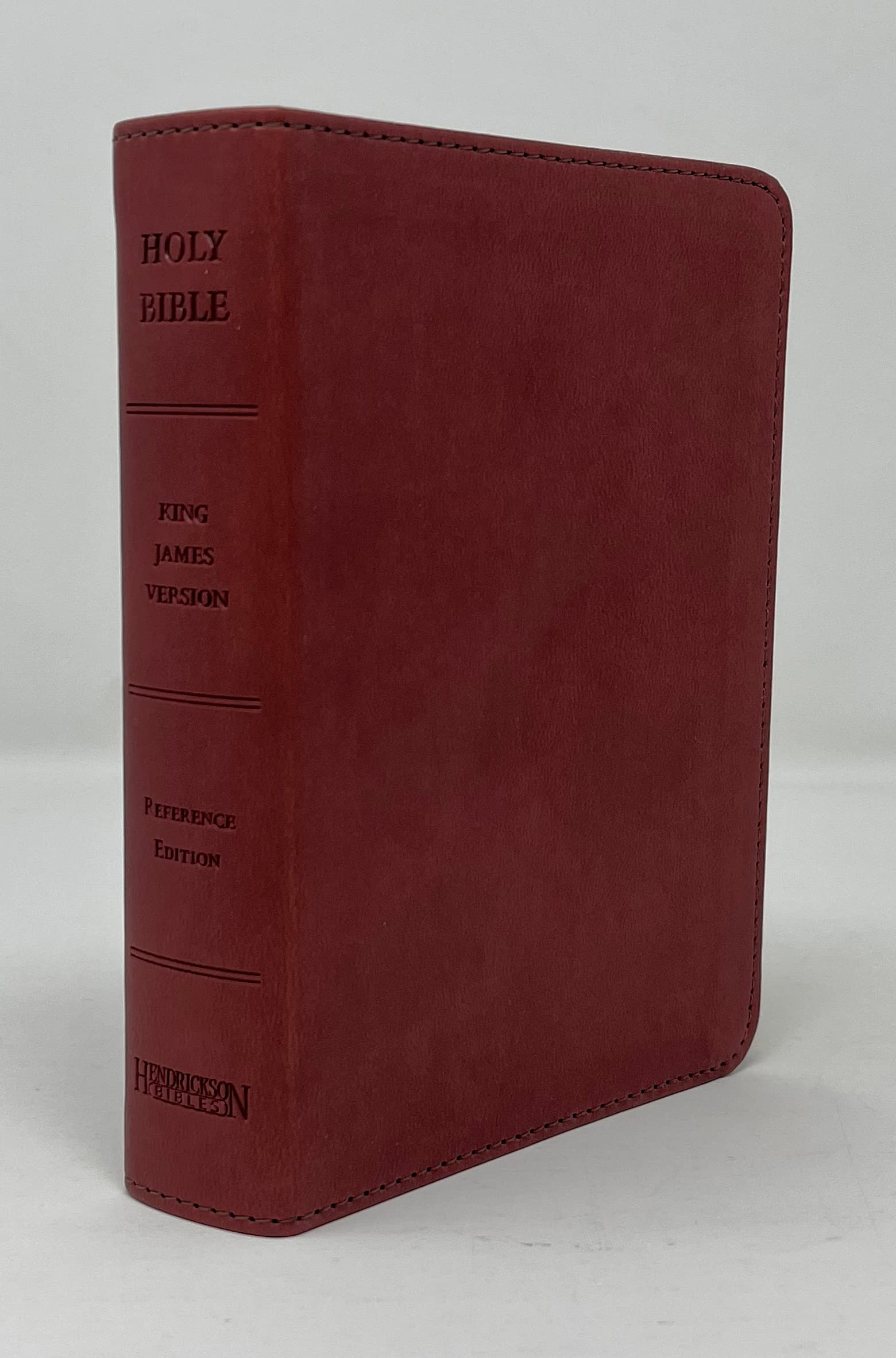 Close-up of burgundy bonded leather KJV reference Bible